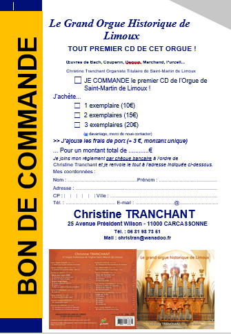 Bon de commande cd orgue